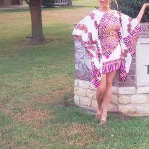 Cache Multicolor Geometric Dress